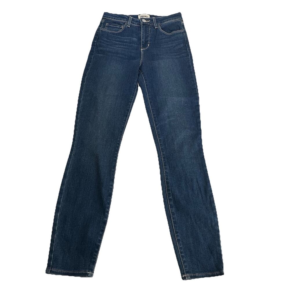 L’ Agence Margot Skinny High Rise Blue Denim Womens Jeans Size 25